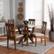Baxton Studio Elaine Grey Upholstered and Walnut Wood 5-Piece Dining Set 172-9878-10899 - alternate 2